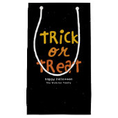 かわいいハローウィンパーティをトリックまたはパーソナライズされた処理 スモールペーパーバッグ (正面)