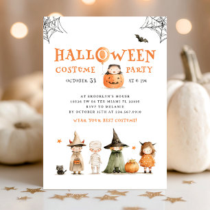 かわいいハローウィンパーティカボチャキッズ 招待状