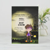 かわいいハローウィンパーティジョーカー 招待状 (スタンド正面)