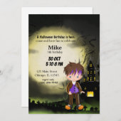 かわいいハローウィンパーティジョーカー 招待状 (正面/裏面)