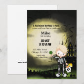 かわいいハローウィンパーティスケルトン 招待状 (正面/裏面)