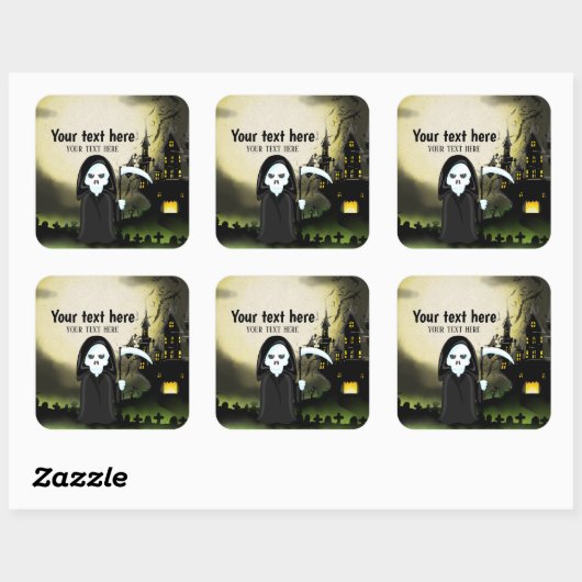 かわいいハローウィンパーティデビルスケルトン スクエアシール (シート)