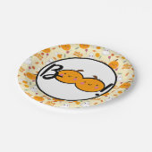 かわいいハローウィンパーティブカボチャと幽霊プレート ペーパープレート (アングル)