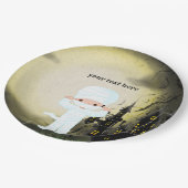 かわいいハローウィンパーティミイラ ペーパープレート (アングル)