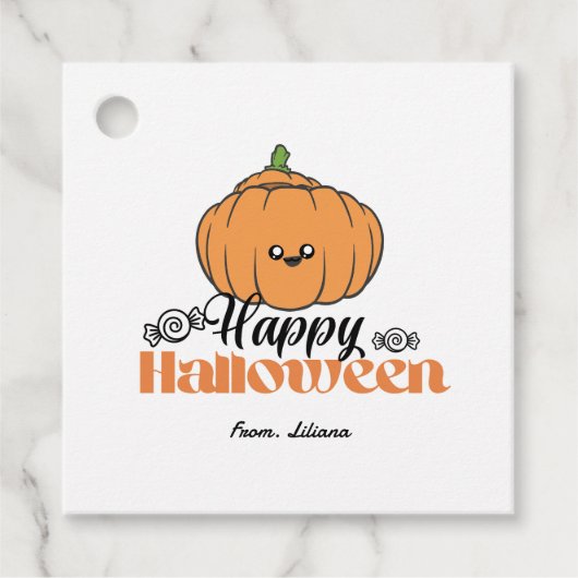 かわいいハローウィンパーティ招待状 フェイバータグ (正面)