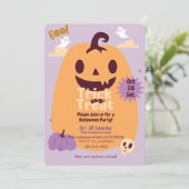 かわいいハローウィンパーティ招待状 招待状 (スタンド正面)