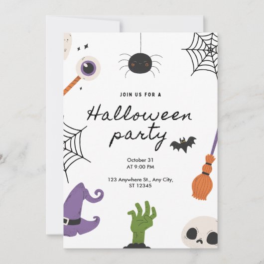 かわいいハローウィンパーティ 招待状 (正面)