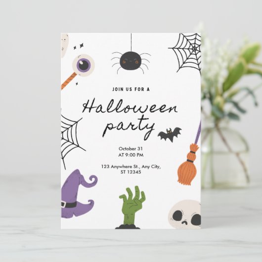 かわいいハローウィンパーティ 招待状 (スタンド正面)