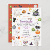 かわいいハローウィンパーティ 招待状 (正面/裏面)