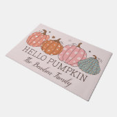 かわいいハローカボチャパーソナライズされた ドアマット (アングル)