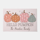 かわいいハローカボチャパーソナライズされた ドアマット (正面)