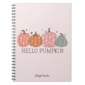 かわいいハローカボチャパーソナライズされた ノートブック (正面)