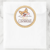 かわいいハローコルギドッグ ラウンドシール (バッグ)