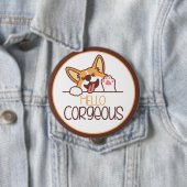 かわいいハローコルギドッグ 缶バッジ (インサイチュ)