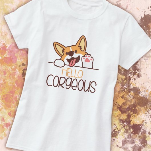 かわいいハローコルギドッグ Tシャツ