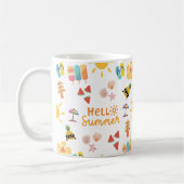 かわいいハローサマーシームレスパターン コーヒーマグカップ (左)