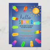 かわいいハローサマーパーティー 招待状 (正面/裏面)