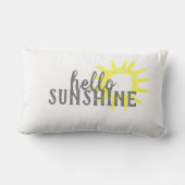 かわいいハローサンシャイン引用文イエローとホワイト ランバークッション (裏面)