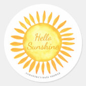 かわいいハローサンシャイン男女兼用ベビーシャワー ラウンドシール (正面)