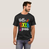 かわいいハローシックスグレード新学期初日 Tシャツ (正面フル)