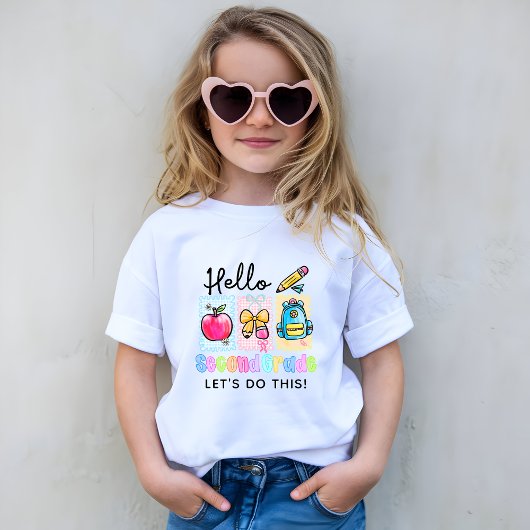 かわいいハローセカンドグレード名門私立校風の Tシャツ