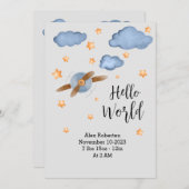 かわいいハローワールドウォーターカラー 案内状 (正面/裏面)