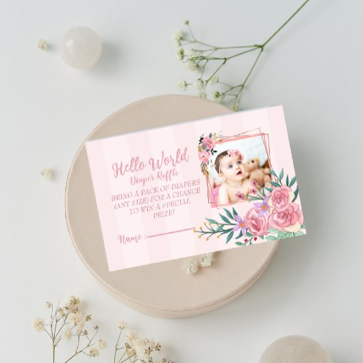 かわいいハローワールドオムツラッフルfor girls エンクロージャーカード