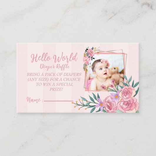かわいいハローワールドオムツラッフルfor girls エンクロージャーカード (正面)