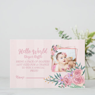 かわいいハローワールドオムツラッフルfor girls 便箋