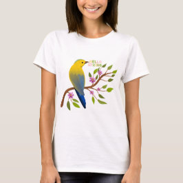 かわいいハロー春バードティーfor Her | 自然恋人 Tシャツ