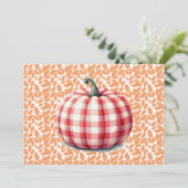 かわいいハロー秋プレイドカボチャ 招待状 (スタンド正面)