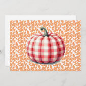 かわいいハロー秋プレイドカボチャ 招待状 (正面/裏面)