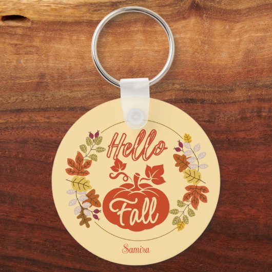 かわいいハロー秋紅葉カボプキンサンクスギビング キーホルダー (正面)