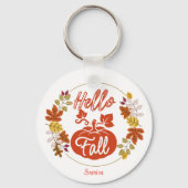 かわいいハロー秋紅葉カボプキンサンクスギビング キーホルダー (裏面)