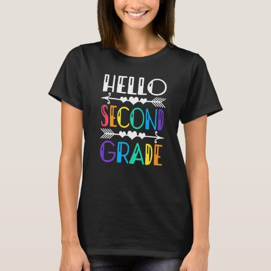 かわいいハロー2年生+バックトゥスクール+初日+O Tシャツ (正面)