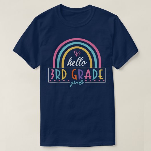 かわいいハロー3年生キンダーチーム新学期Te Tシャツ (デザイン正面)