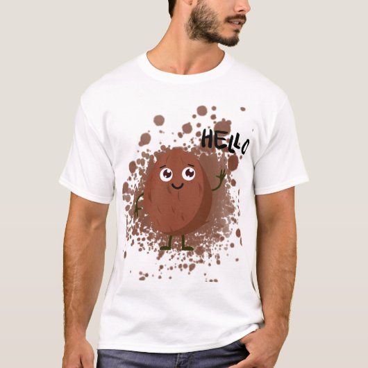かわいいハロー ナット キャラクター Tシャツ (正面)