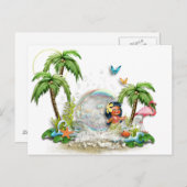 かわいいハワイアンはがき ポストカード (正面/裏面)