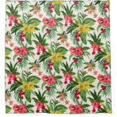 かわいいハワイアンカラフルの花 シャワーカーテン (正面)