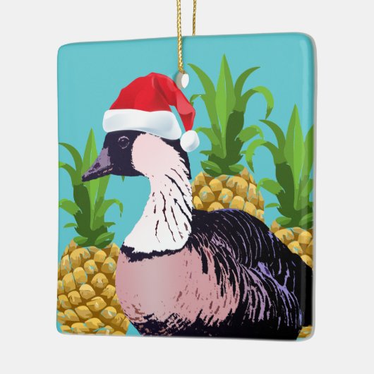 かわいいハワイアンサンタネネメレカリキマカアクア セラミックオーナメント (左)