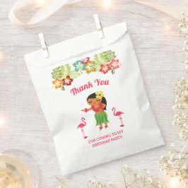 かわいいハワイアンフラガールルアウ（ハワイ式宴会）誕生日パーティー フェイバーバッグ