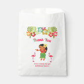 かわいいハワイアンフラガールルアウ（ハワイ式宴会）誕生日パーティー フェイバーバッグ (正面)