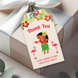 かわいいハワイアン フラガール ルアウ 誕生日パーティーのお土産 ギフトタグ