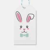 かわいいハンサム復活祭バニー耳顔ハッピーイースター ギフトタグ (正面)