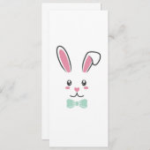かわいいハンサム復活祭バニー耳顔ハッピーイースター セーブザデート (正面/裏面)
