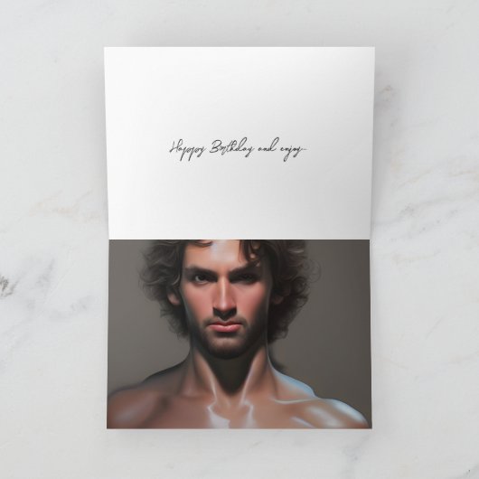かわいいハンサム男の誕生日カード カード (内部)