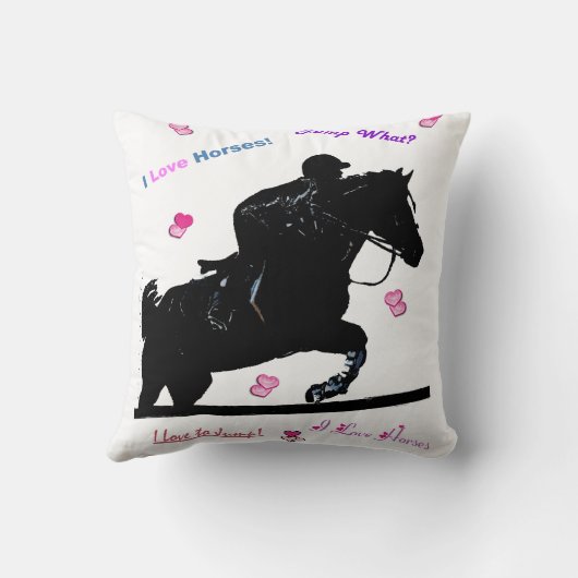 かわいいハンターのジャンパーの馬の枕 クッション (裏面)