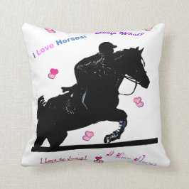 かわいいハンターのジャンパーの馬の枕 クッション