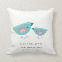 かわいいハンドドロインボーブルーバーディベビー誕生Stat