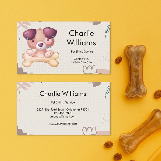 かわいいハンドドロードペットシッタードッグウォーカートリマー 名刺